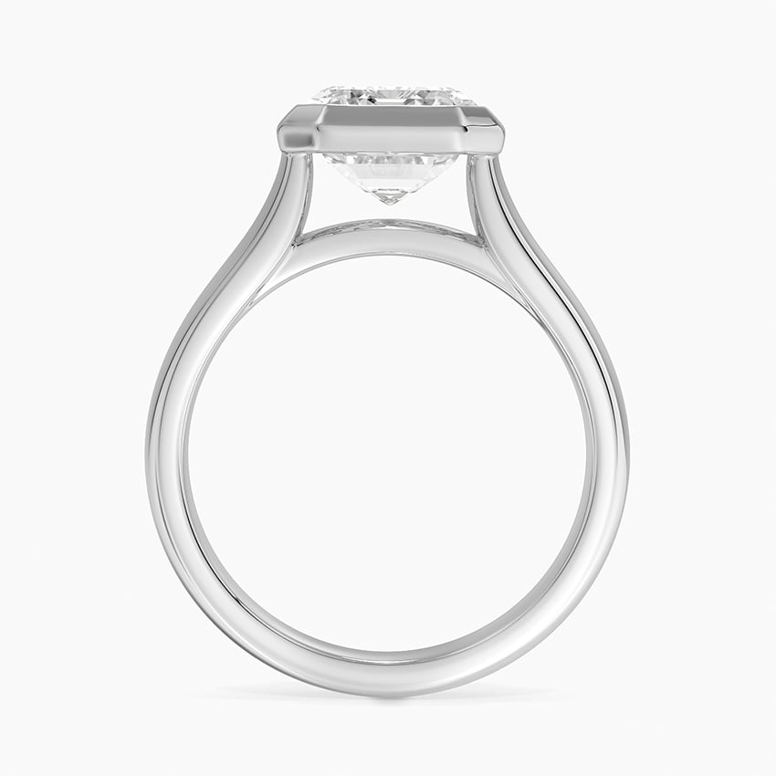 4mm Bezel 3CT Emerald Solitaire Engagement Ring