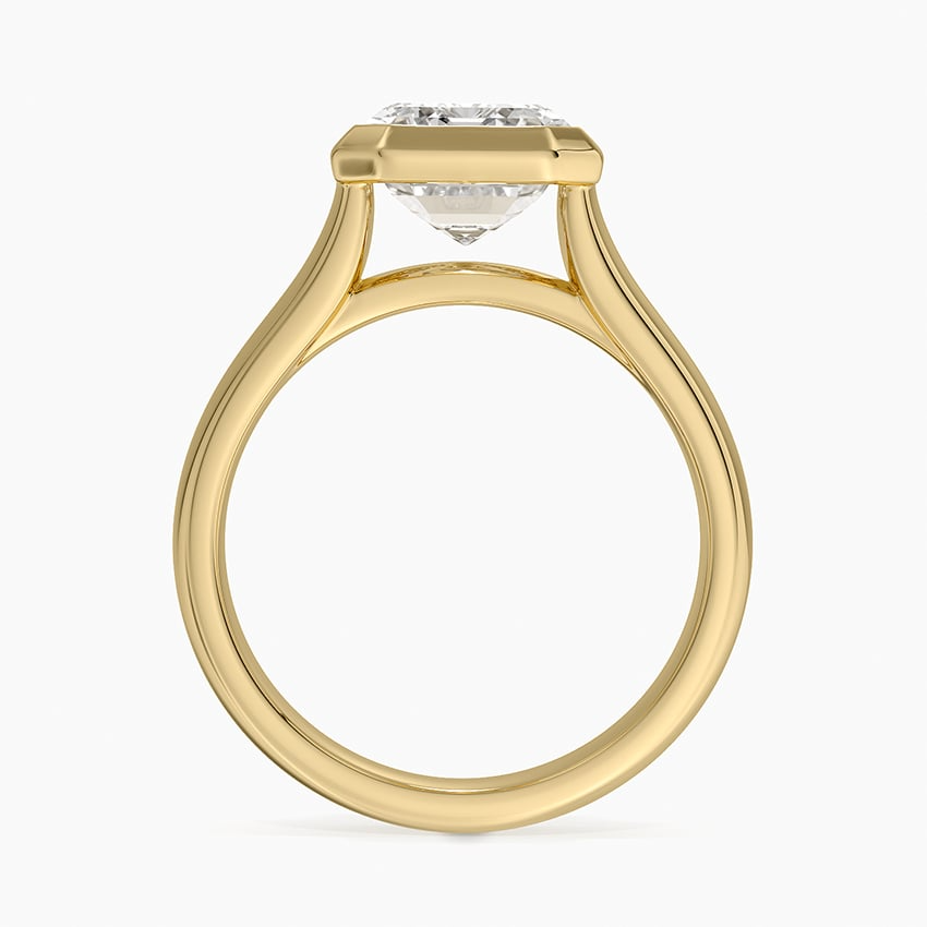4mm Bezel 3CT Emerald Solitaire Engagement Ring