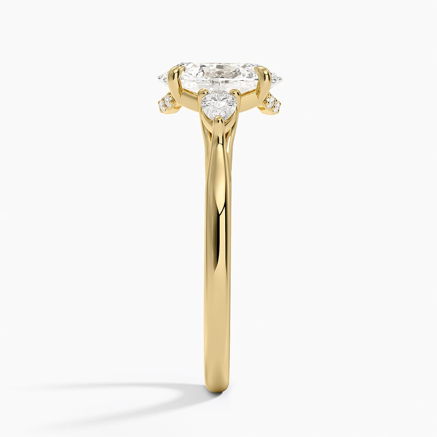 2Ct Oval lab Grown Diamond Gold Three Stone Ring