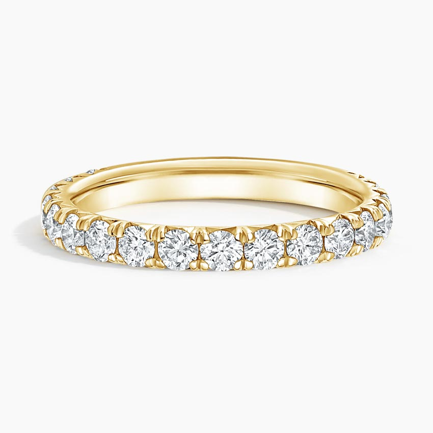 0.99 CTW Round Lab Grown Diamond 14k Solid Gold Women Wedding Band