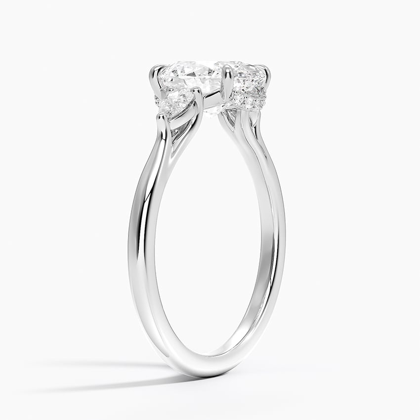 2Ct Oval lab Grown Diamond Gold Three Stone Ring