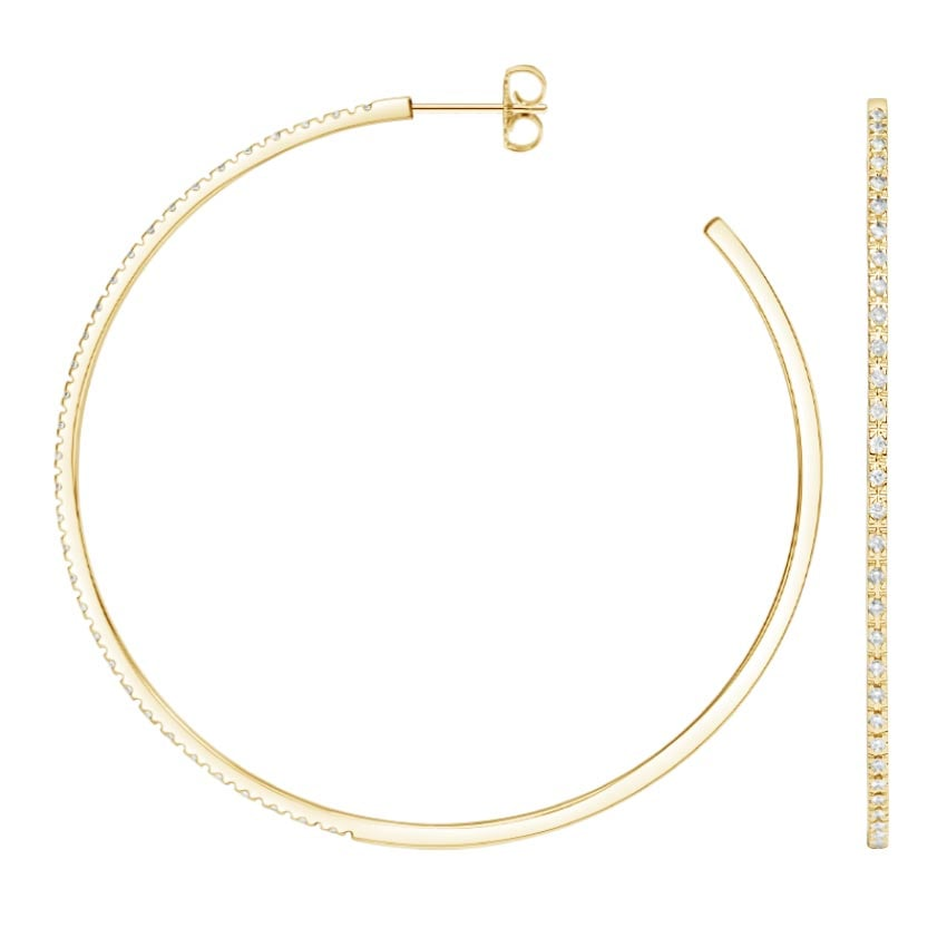 Large 1/3 CTW Lab Grown Diamond Hoop Earrings