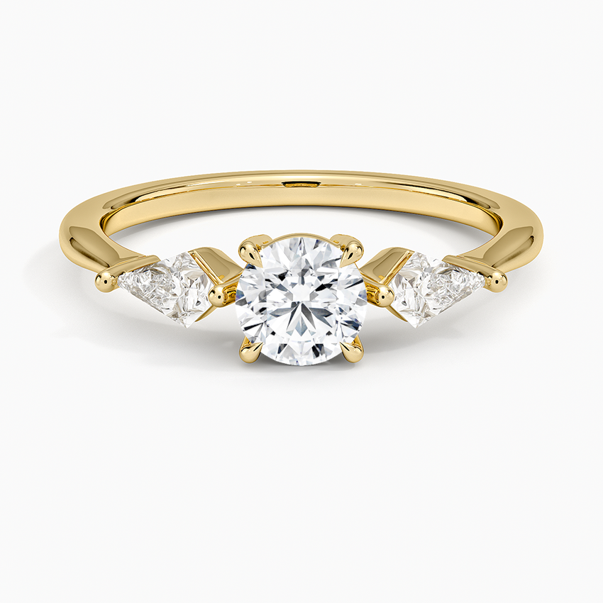 1/2CT Round Lab Grown Diamond Gold Three Stone Ring