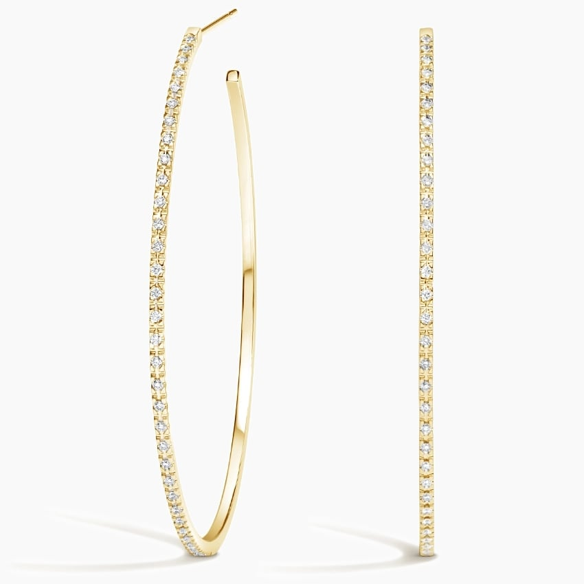 Large 1/3 CTW Lab Grown Diamond Hoop Earrings
