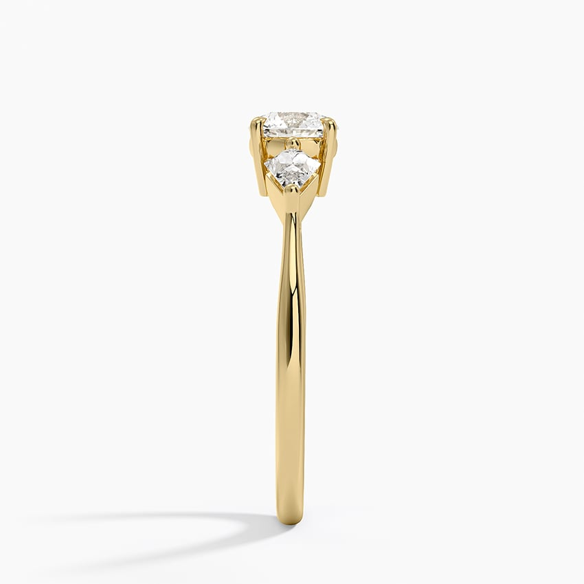 1/2CT Round Lab Grown Diamond Gold Three Stone Ring