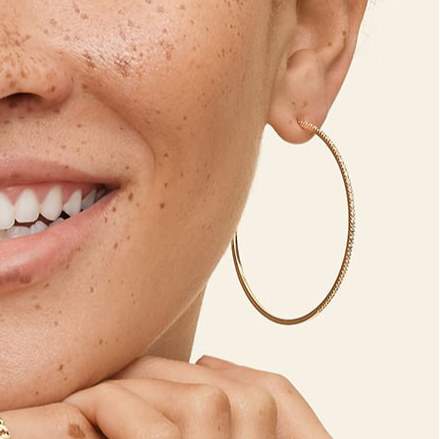 Large 1/3 CTW Lab Grown Diamond Hoop Earrings