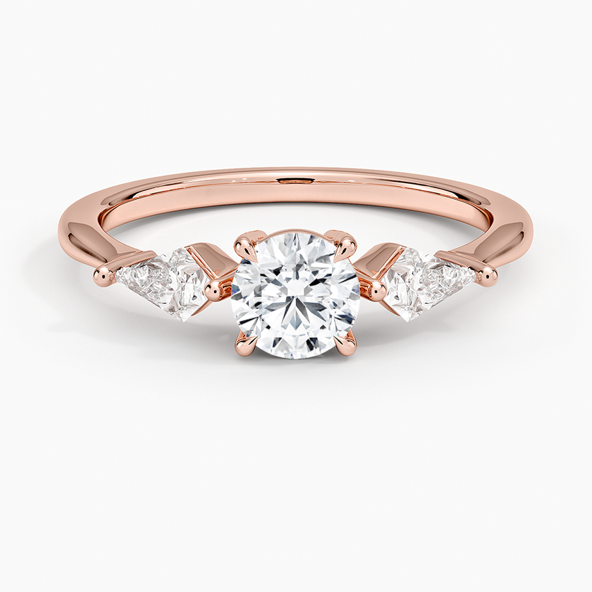 1/2CT Round Lab Grown Diamond Gold Three Stone Ring