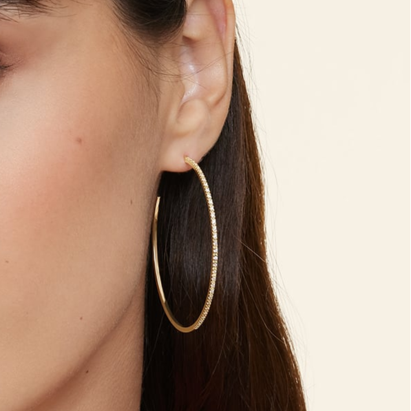 Large 1/3 CTW Lab Grown Diamond Hoop Earrings