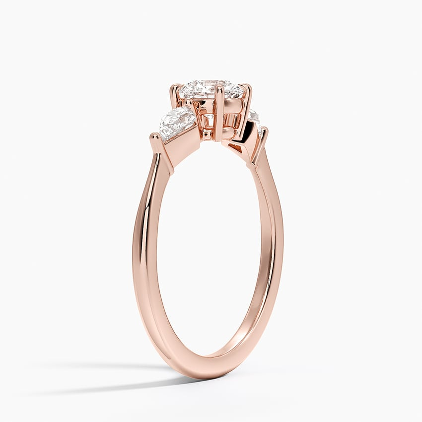 1/2CT Round Lab Grown Diamond Gold Three Stone Ring