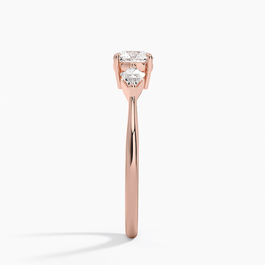 1/2CT Round Lab Grown Diamond Gold Three Stone Ring