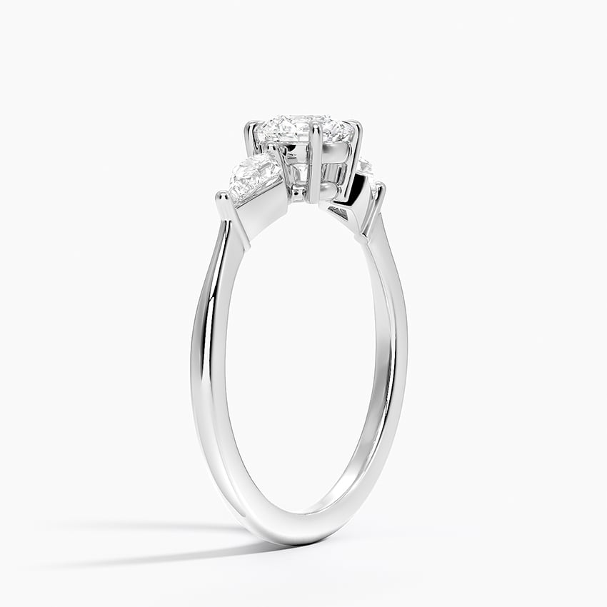 1/2CT Round Lab Grown Diamond Gold Three Stone Ring