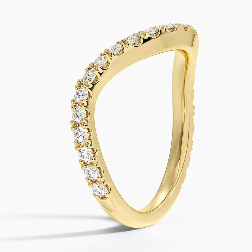 0.47 CTW Curved 14k Gold Lab Grown Diamond Wedding Band