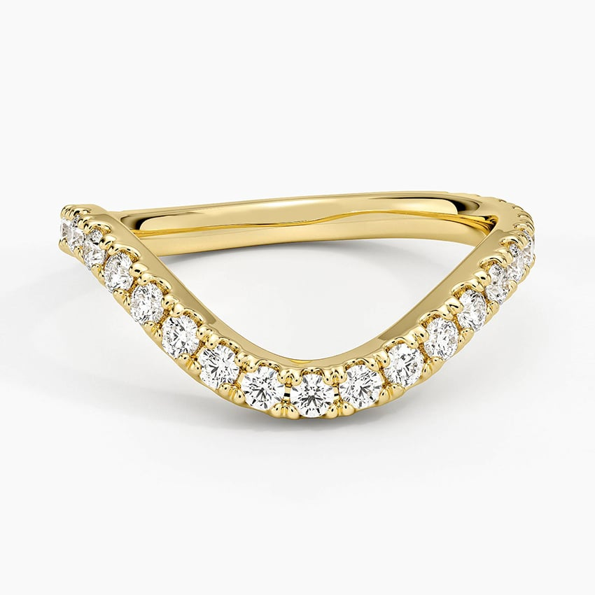 0.47 CTW Curved 14k Gold Lab Grown Diamond Wedding Band