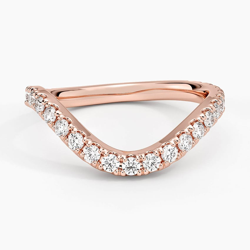 0.47 CTW Curved 14k Gold Lab Grown Diamond Wedding Band