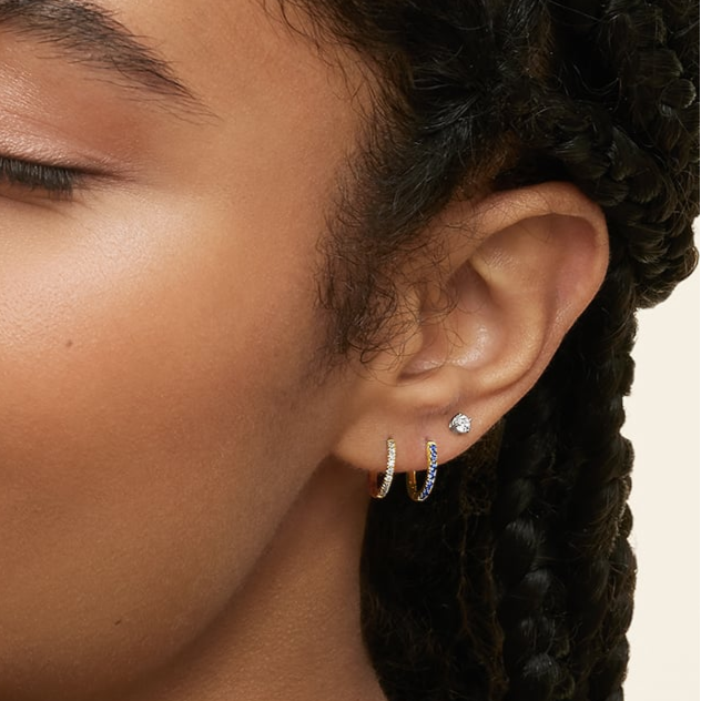 0.10 CTW Lab Grown Diamond Hoop Earrings