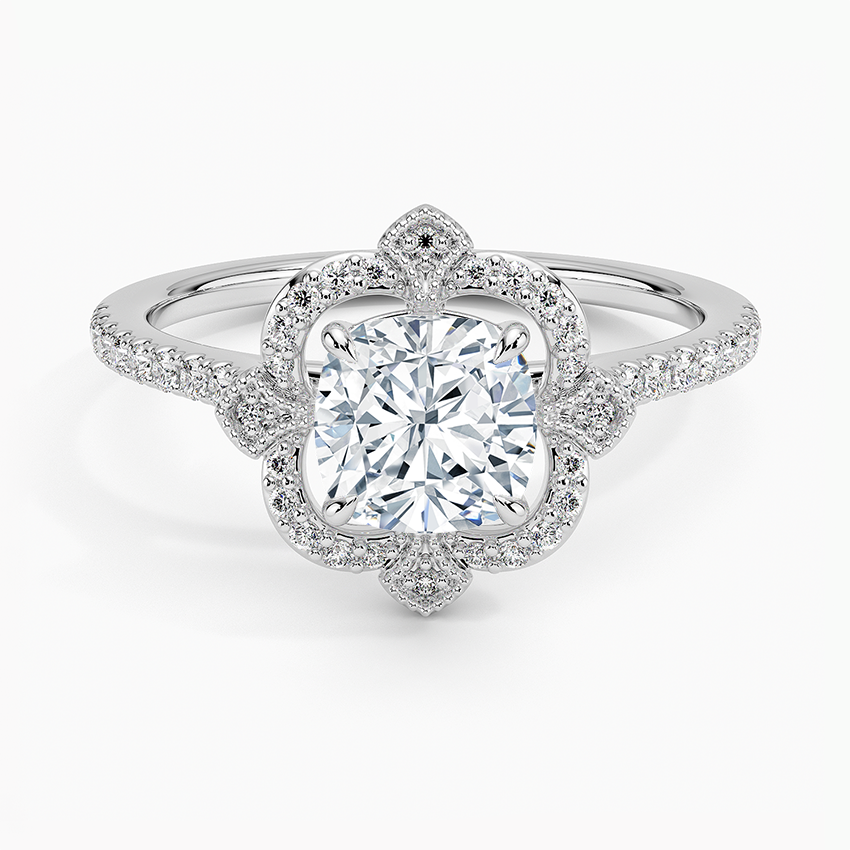 11/4CT Cushion Lab Grown Diamond Halo Engagement Ring
