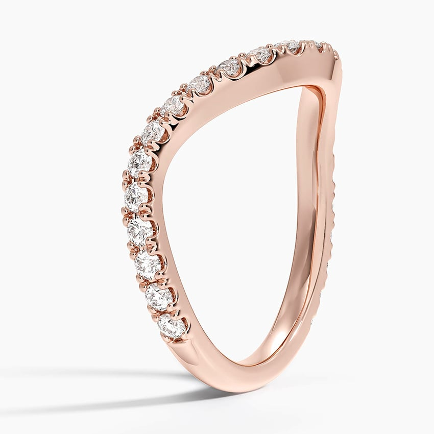 0.47 CTW Curved 14k Gold Lab Grown Diamond Wedding Band