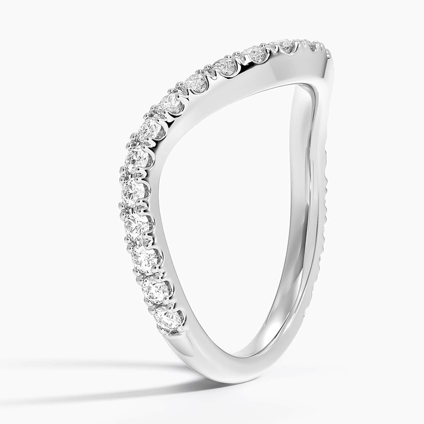 0.47 CTW Curved 14k Gold Lab Grown Diamond Wedding Band