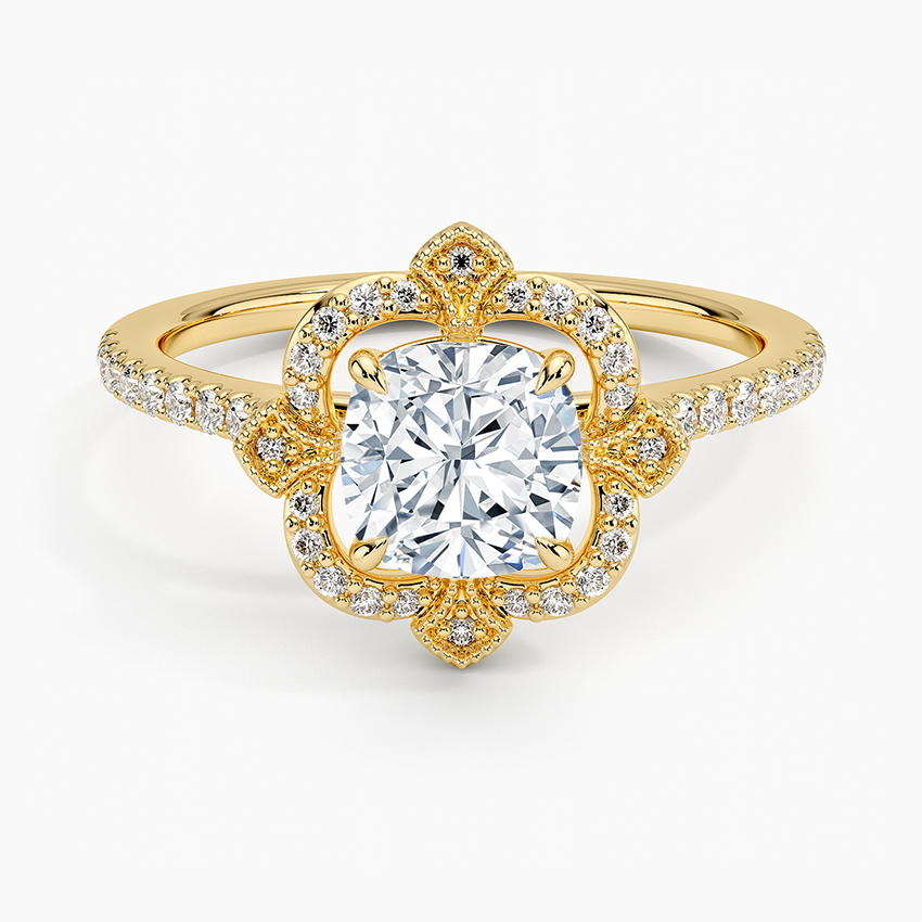 11/4CT Cushion Lab Grown Diamond Halo Engagement Ring