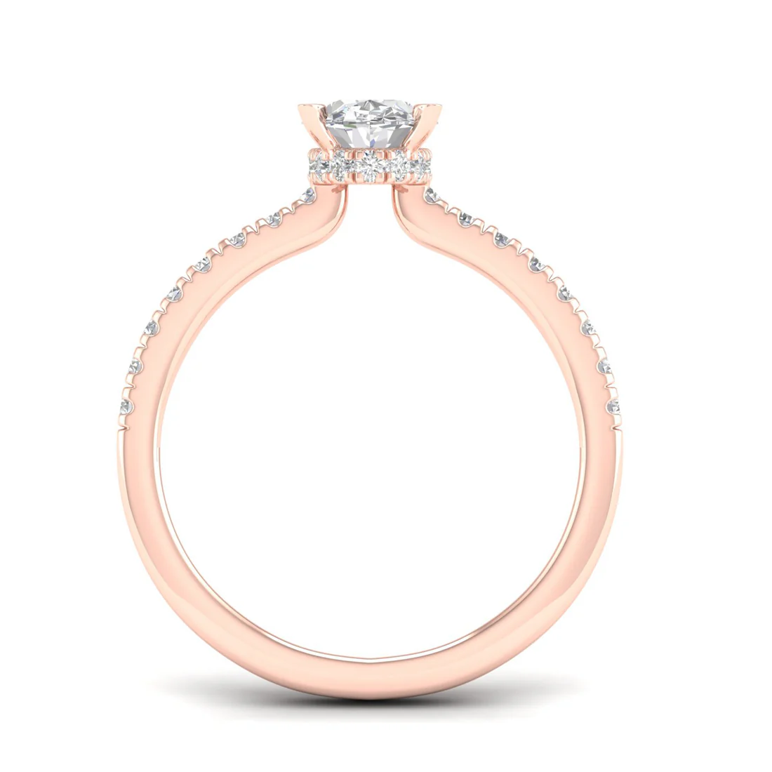 1.23CTW Classic Oval Lab Grown Diamond Halo Ring