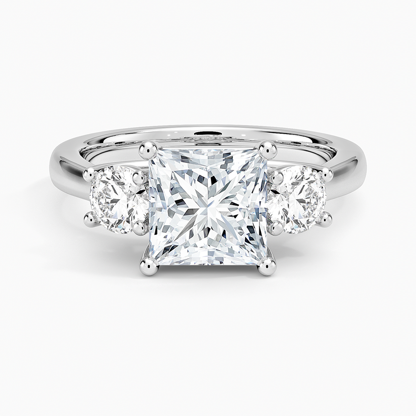 11/2CT Princess Lab Grown Diamond Gold Three Stone Ring