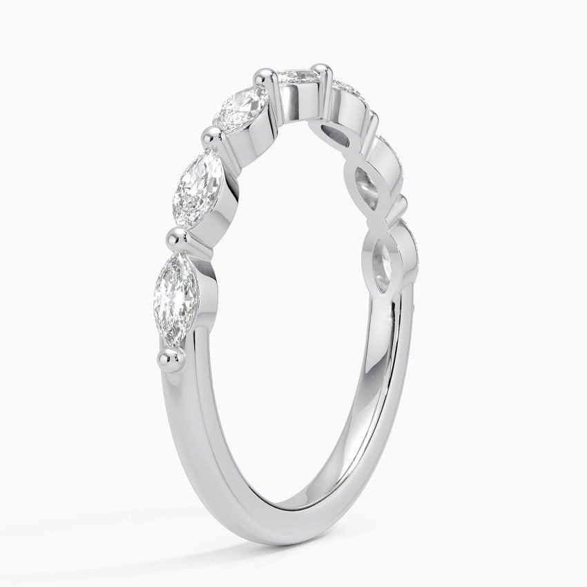 0.42 CTW Marquise Cut Lab Grown Diamond Half Eternity Band