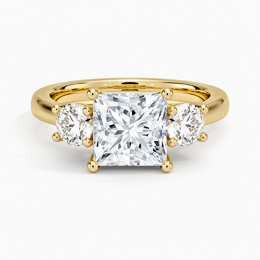 11/2CT Princess Lab Grown Diamond Gold Three Stone Ring