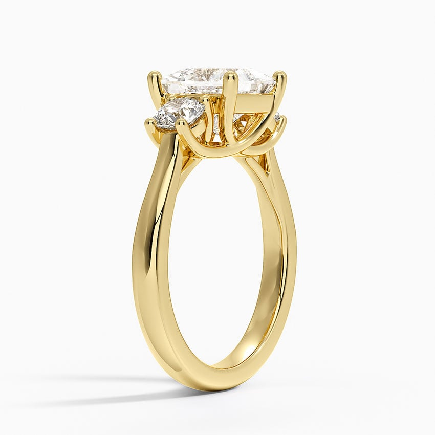 11/2CT Princess Lab Grown Diamond Gold Three Stone Ring