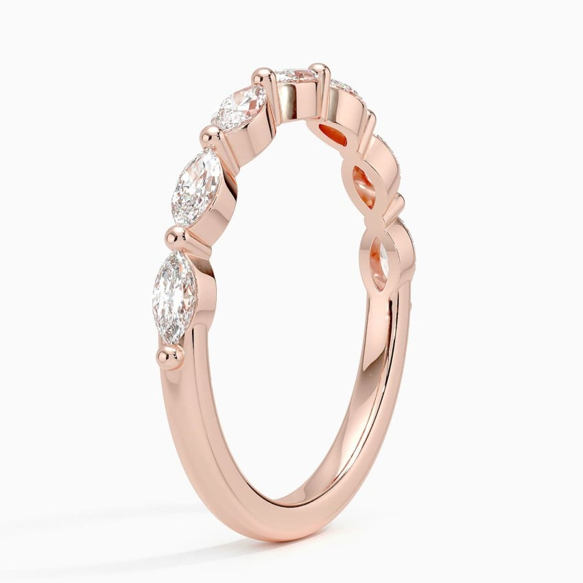 0.42 CTW Marquise Cut Lab Grown Diamond Half Eternity Band
