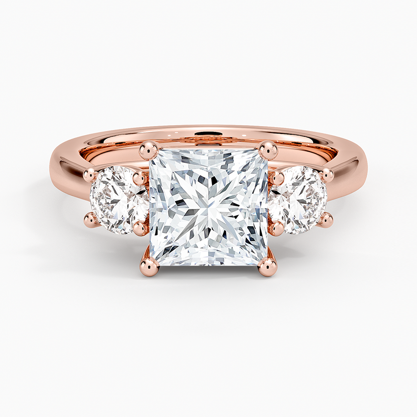 11/2CT Princess Lab Grown Diamond Gold Three Stone Ring
