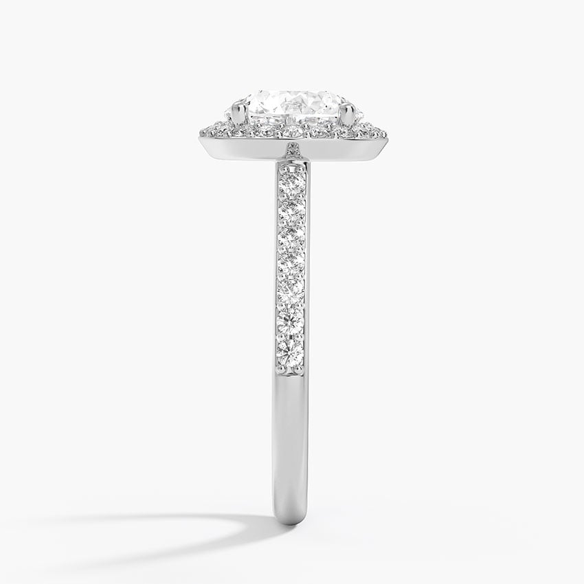 2CT Round Lab Grown Diamond Gold Halo Engagement Ring