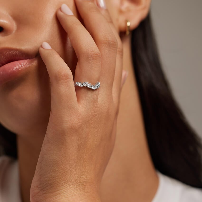 0.40CTW Lab Grown Diamond Unique Fancy Wedding Band
