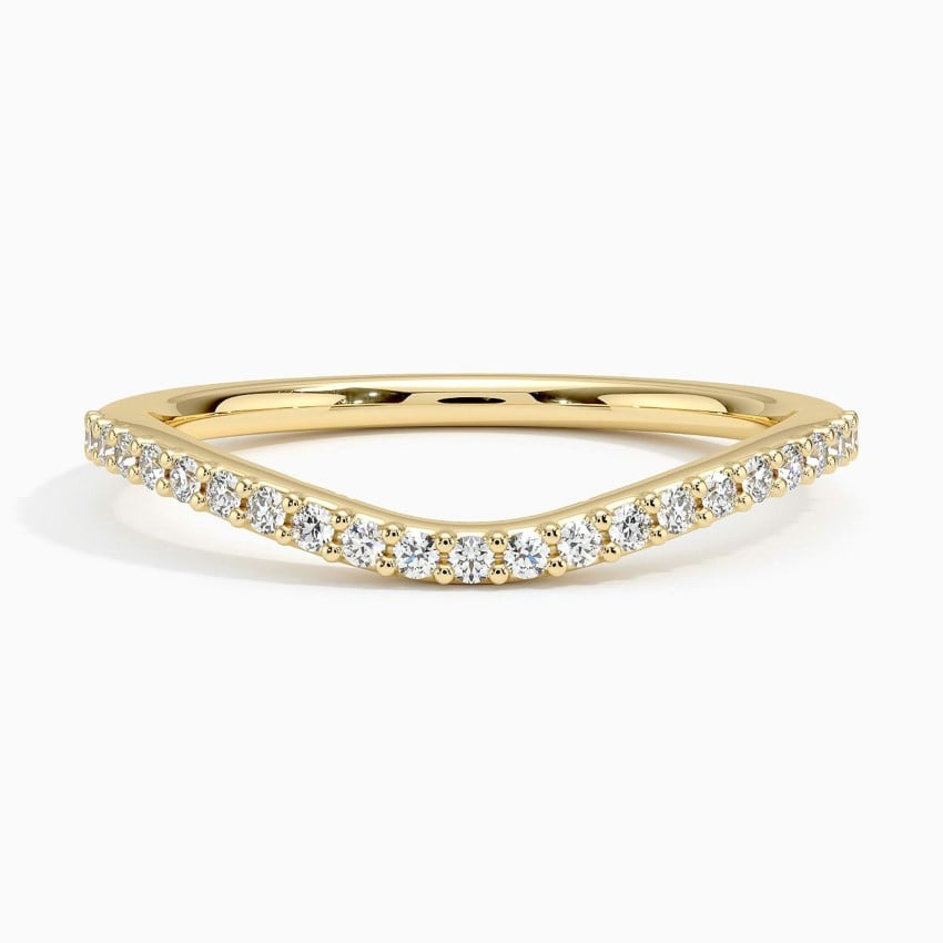 0.17 CTW Curved 18k White Gold Lab Grown Diamond Band