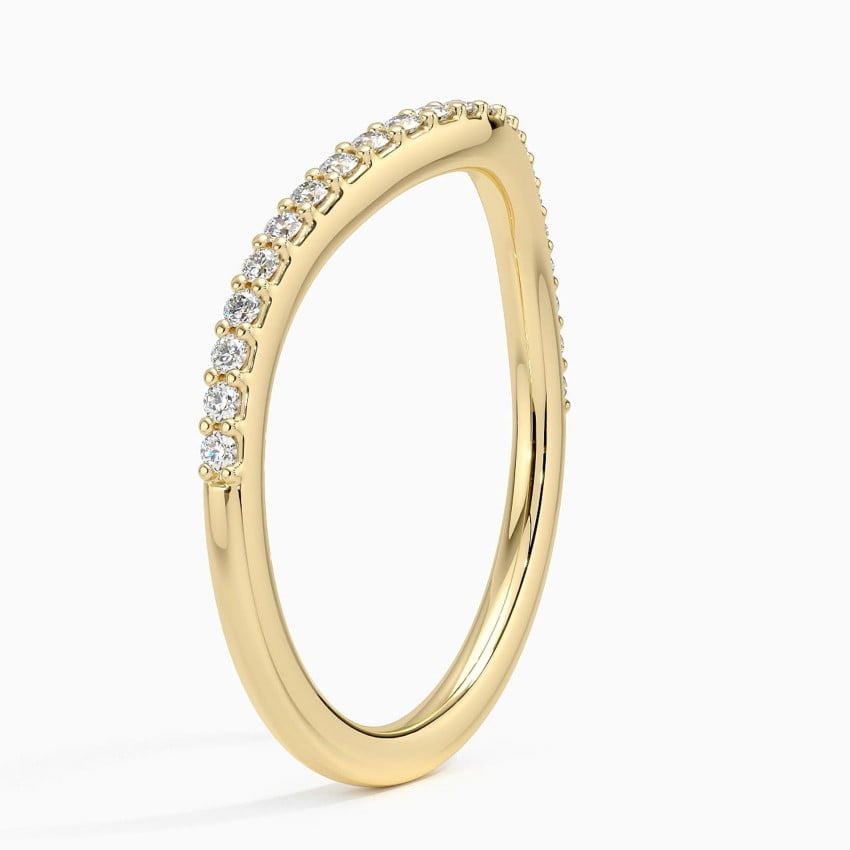 0.17 CTW Curved 18k White Gold Lab Grown Diamond Band