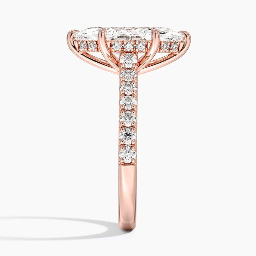 21/2 Ct Marquise Lab Grown Diamond Gold Half Coverage Ring