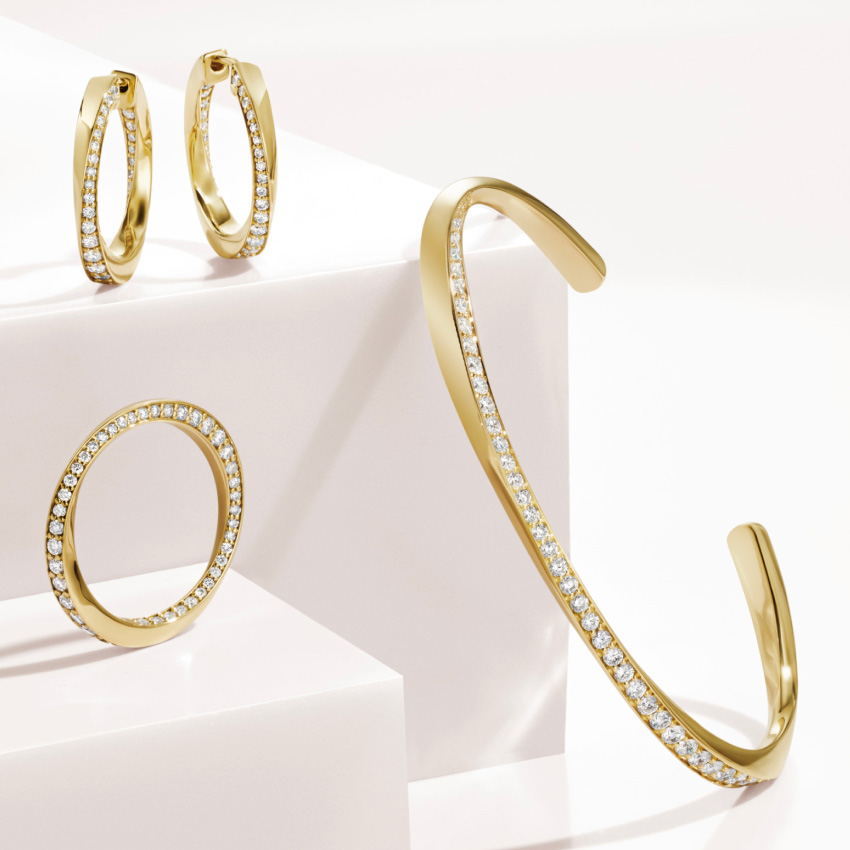 1CTW 6.5 inch Lab Grown Diamond Open Cuff Bracelet