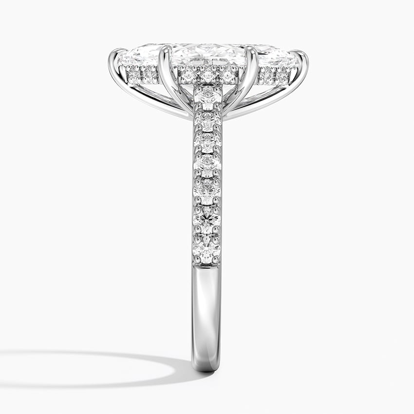 21/2 Ct Marquise Lab Grown Diamond Gold Half Coverage Ring