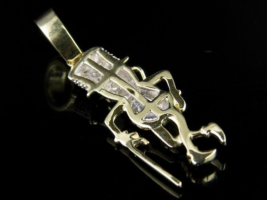 Unique 10K Gold Lab Grown Diamond Mr Peanut Pendant