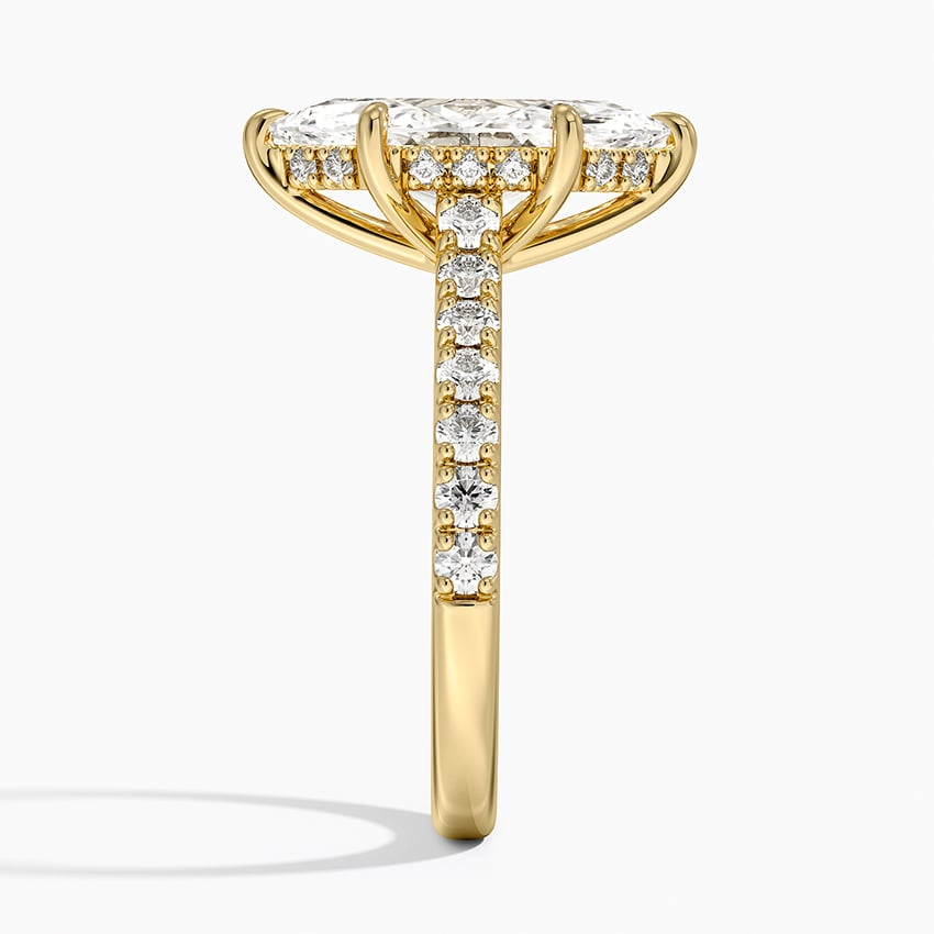 21/2 Ct Marquise Lab Grown Diamond Gold Half Coverage Ring