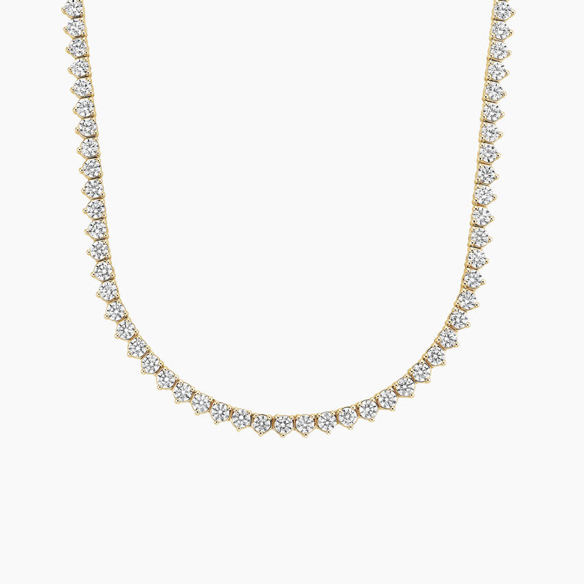 10 CTW 16 in. Perfect Three-Prong Diamond Tennis Necklace