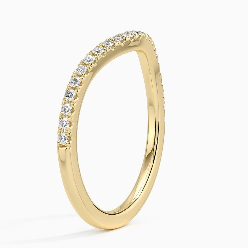 0.17 CTW Curved Ballad 10k Yellow Gold Lab Grown Diamond Band