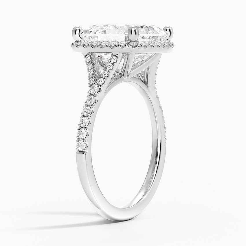 5Ct Asscher Lab Grown Diamond Halo Engagement Ring