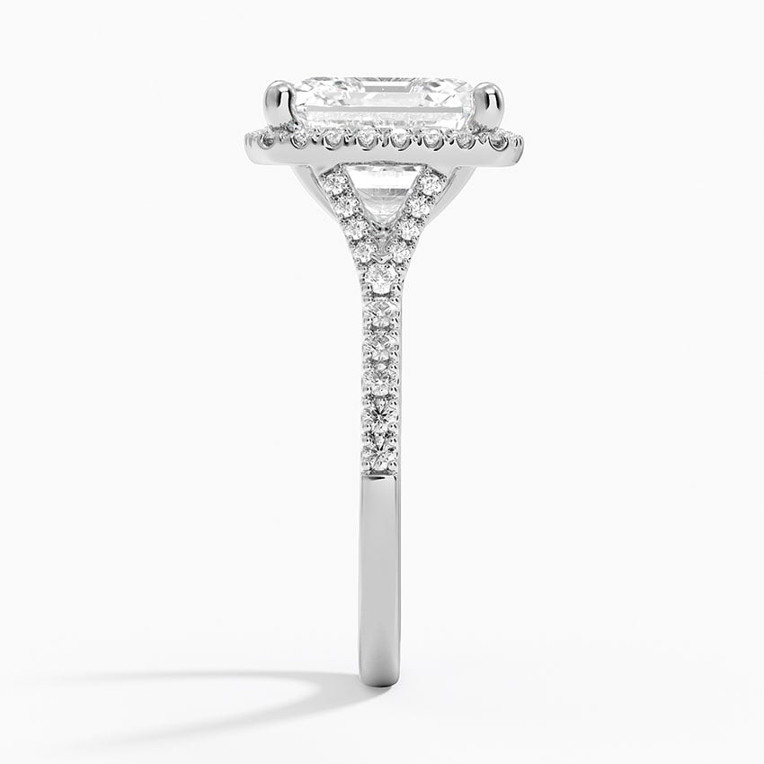5Ct Asscher Lab Grown Diamond Halo Engagement Ring