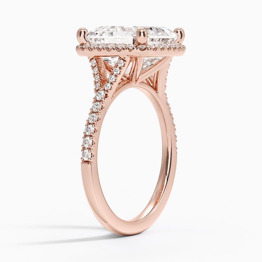 5Ct Asscher Lab Grown Diamond Halo Engagement Ring