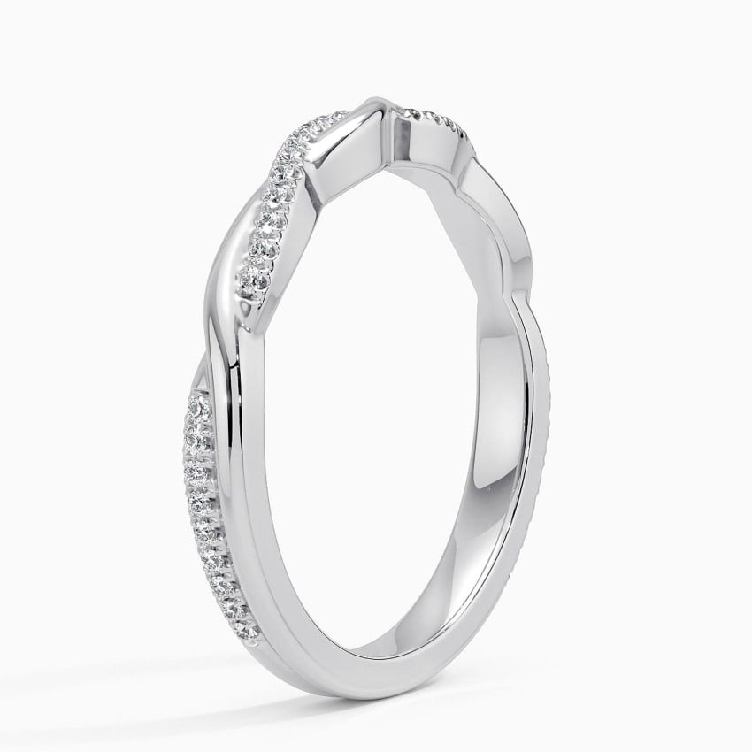 0.12CTW Twisted Vine Lab Grown Diamond 18k Solid Gold Wedding Band