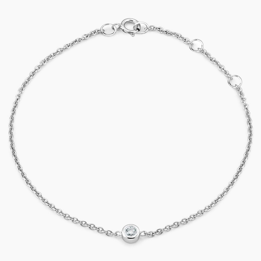 7 inch 0.06CTW Lag Grown Diamond Bezel Bracelet in Silver