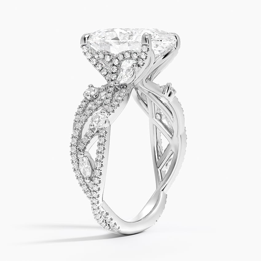 4CT Oval Cut Diamond white Gold Engagement Ring