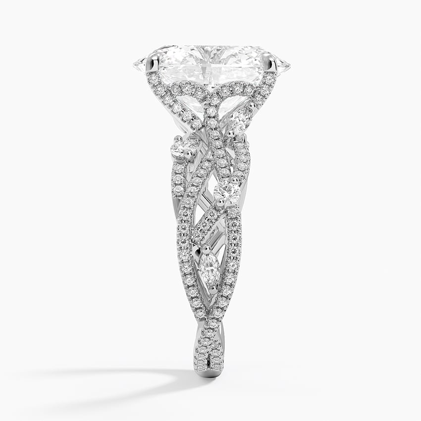 4CT Oval Cut Diamond white Gold Engagement Ring