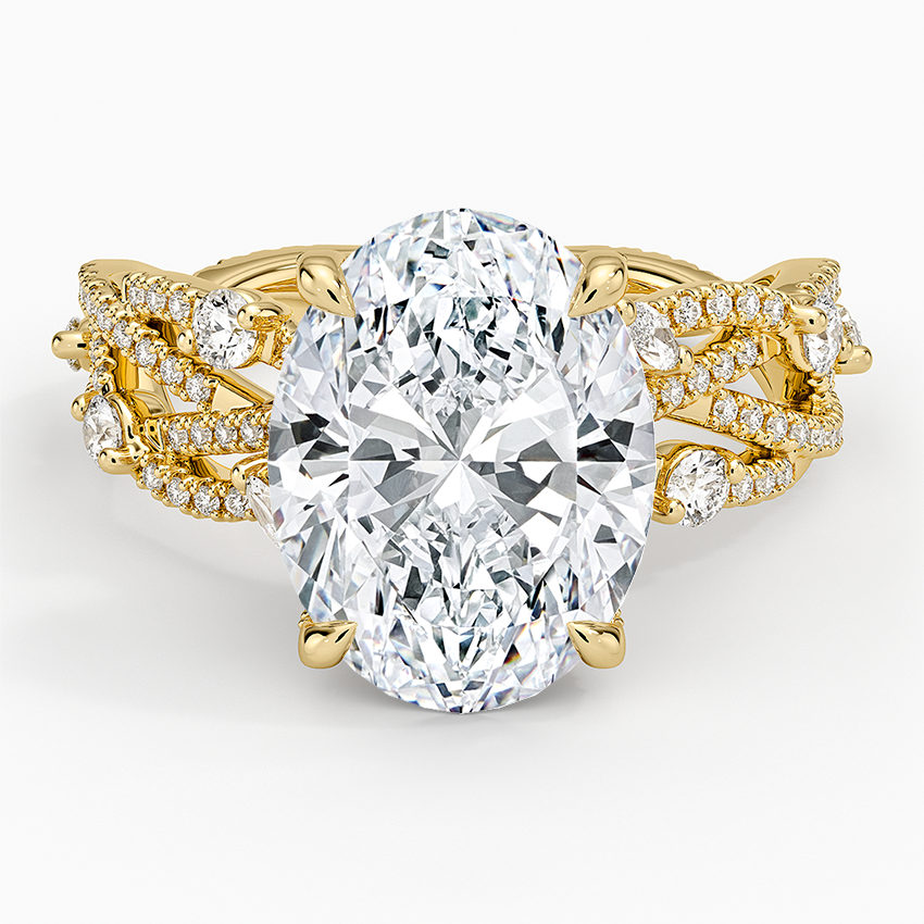 4CT Oval Cut Diamond white Gold Engagement Ring