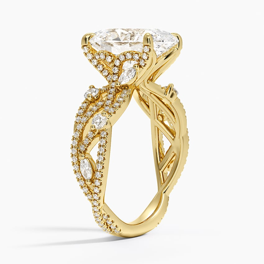 4CT Oval Cut Diamond white Gold Engagement Ring